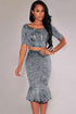 Sexy Acid Wash Denim Mermaid Skirt Set